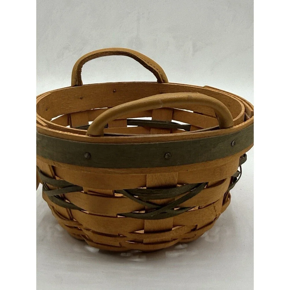 Vintage 1999 Longaberger Peppermint Tree Trimming Small Mini Basket Christmas